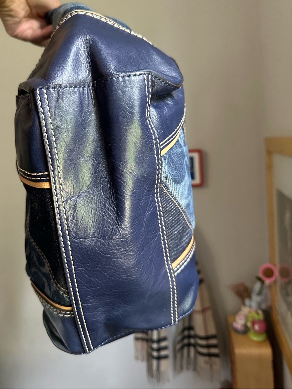 Rare Vintage Coach Denim Jean Tote Bag Purse - Picture 6 of 10
